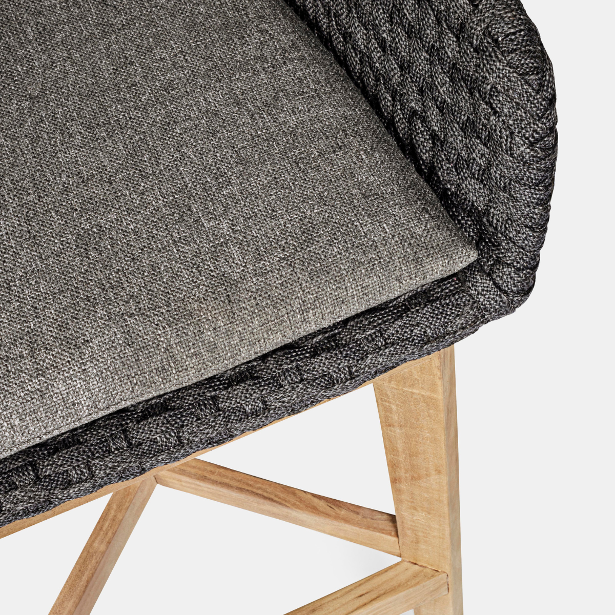 BT ZALUMA Grey elegant Polyrattan outdoor bar stool